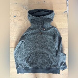 tentree charcoal grey funnel neck hoodie